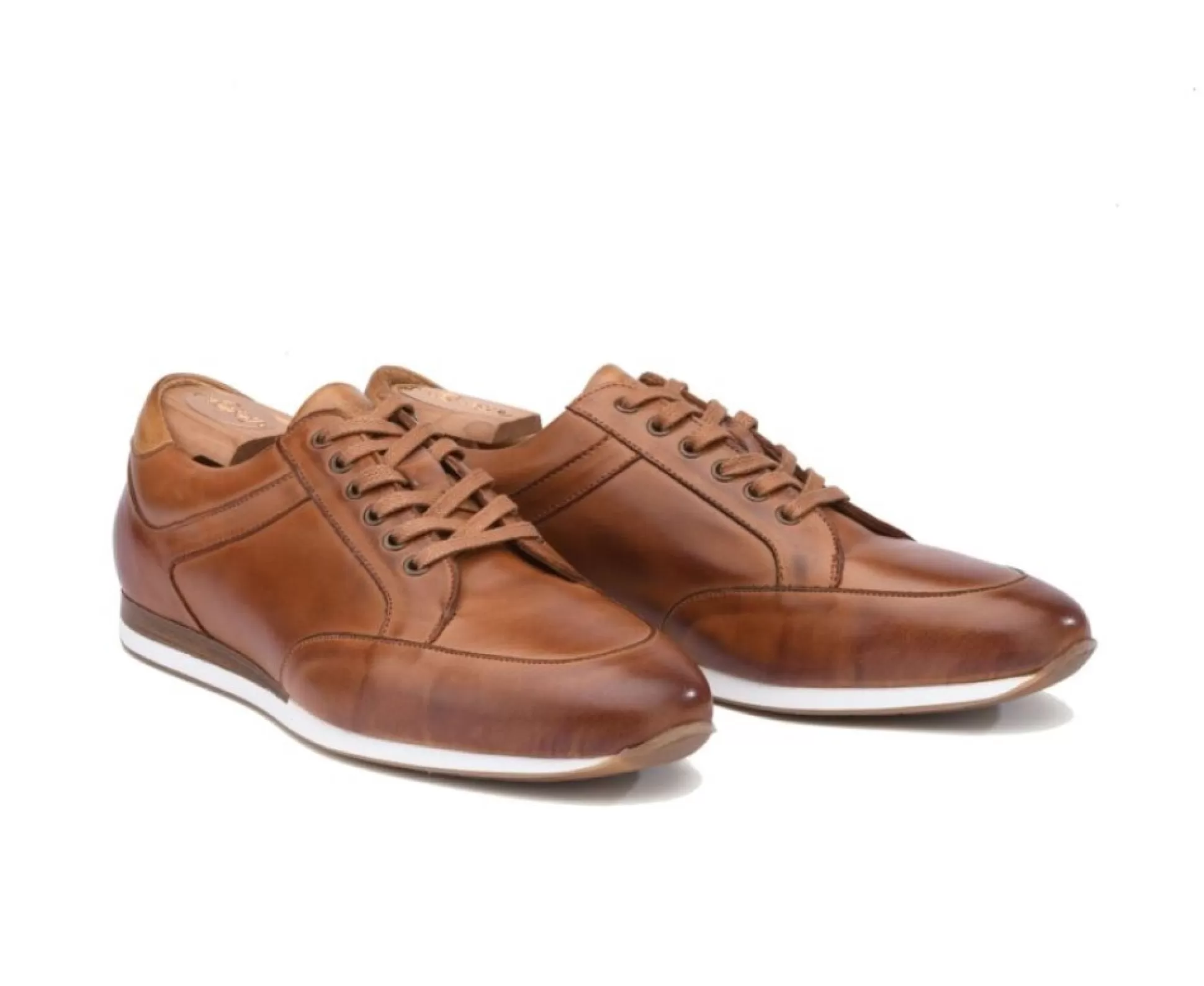 Bexley Sneakers & Baskets*Sneakers Homme Cuir Belbara Chataigne Patine