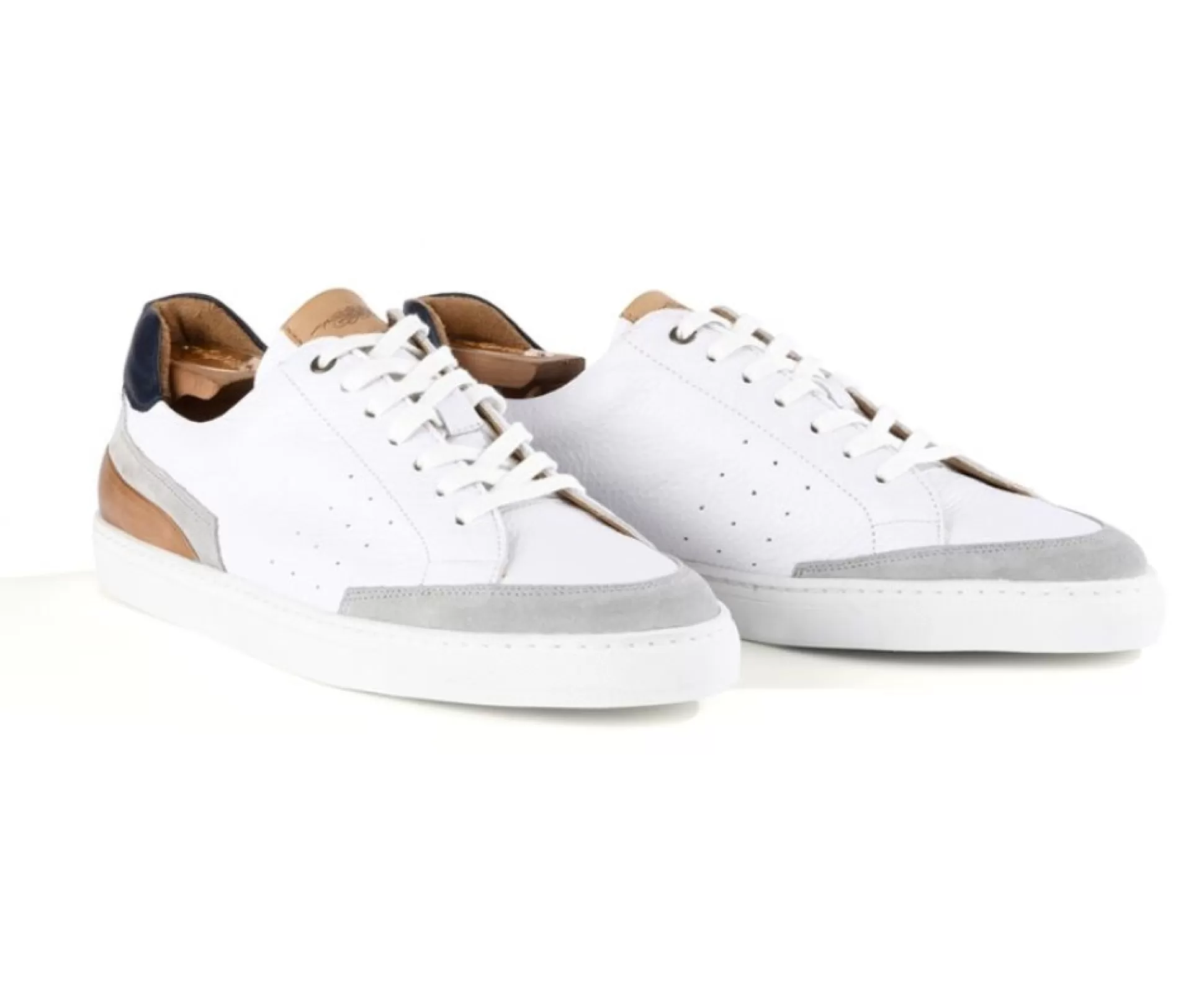 Bexley Sneakers & Baskets*Sneakers Homme Cuir Beloka Blanc Graine