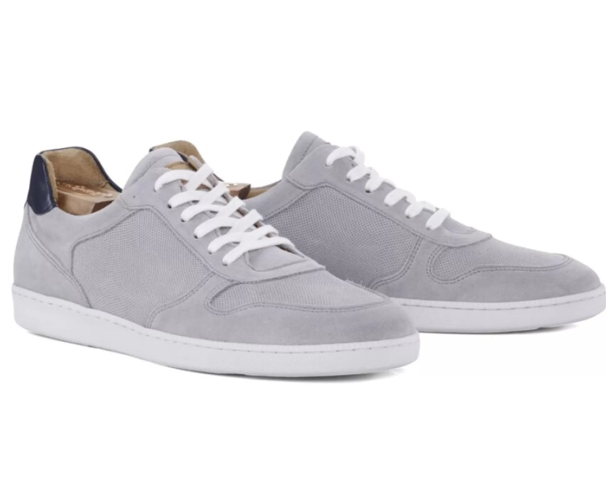 Bexley Sneakers & Baskets*Sneakers Homme Cuir Chocolat Patine Boronia Velours Gris Clair