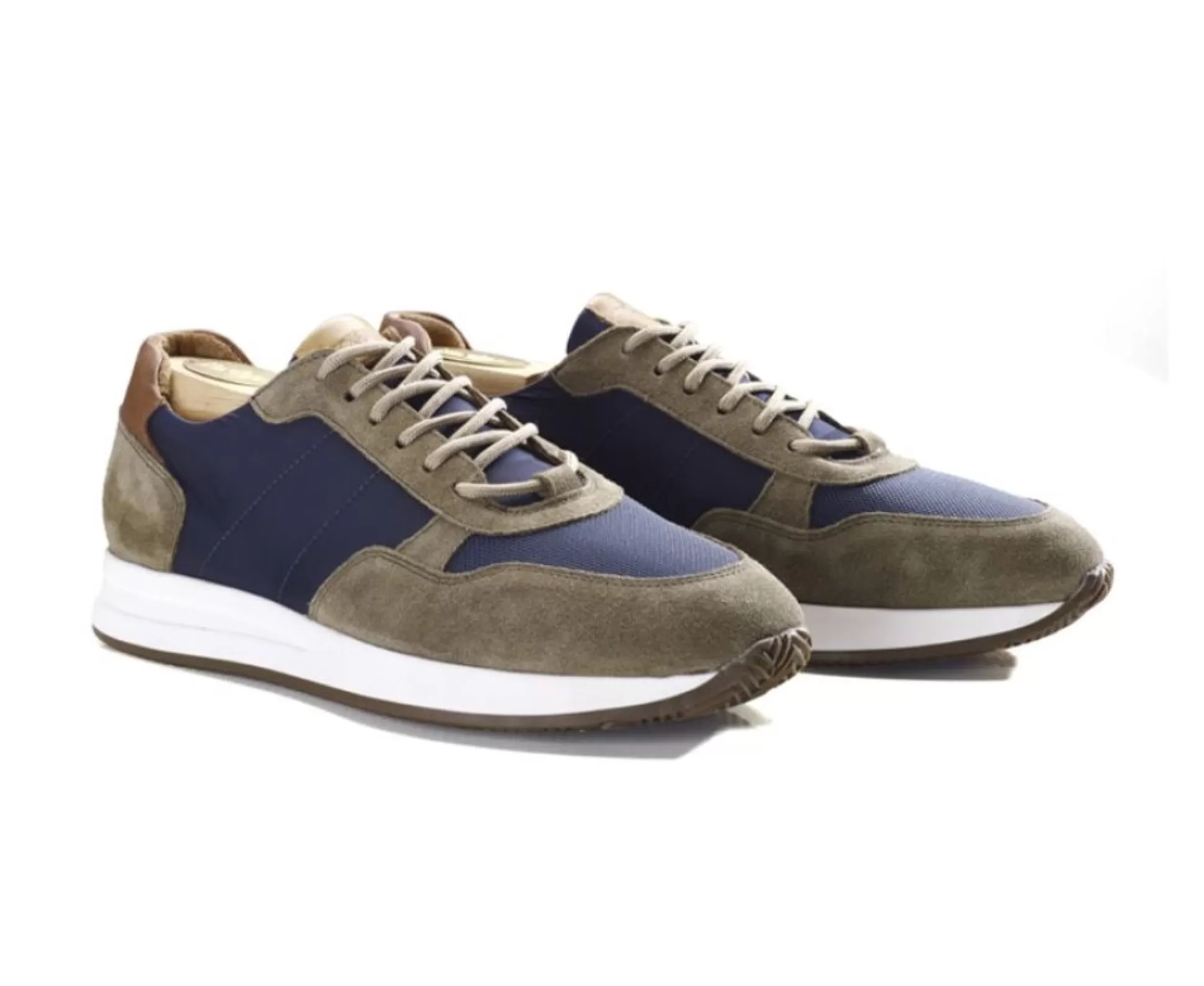 Bexley Sneakers & Baskets*Sneakers Homme Nirranda Velours Kaki Et Navy