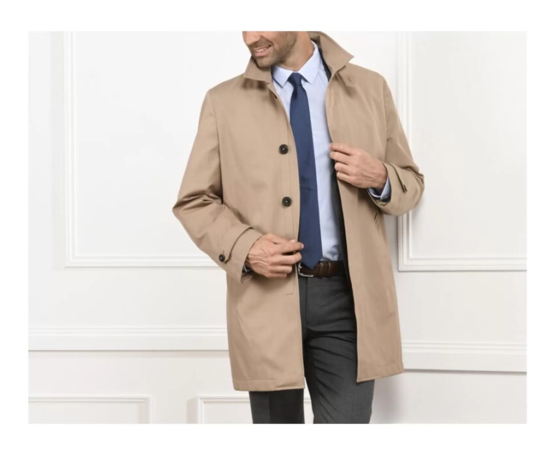 Bexley Manteaux & Trenchs*Trench Homme Aurele Ii Beige Fonce