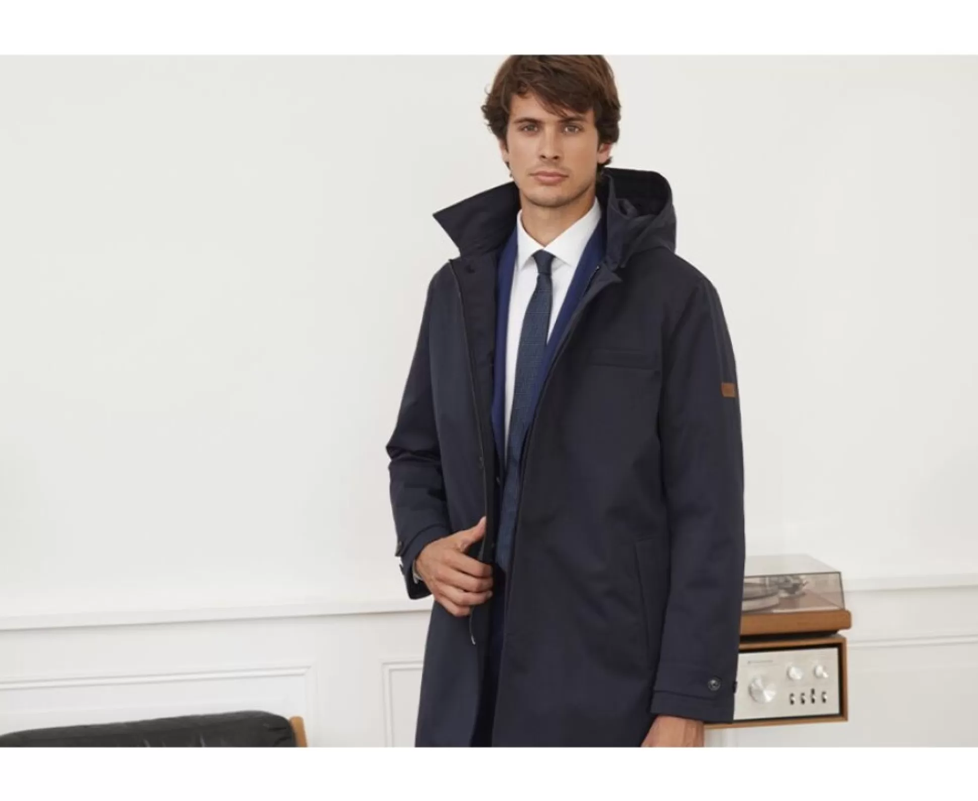 Bexley Manteaux & Trenchs*Trench Homme Matelasse Aurestilde Navy Fonce