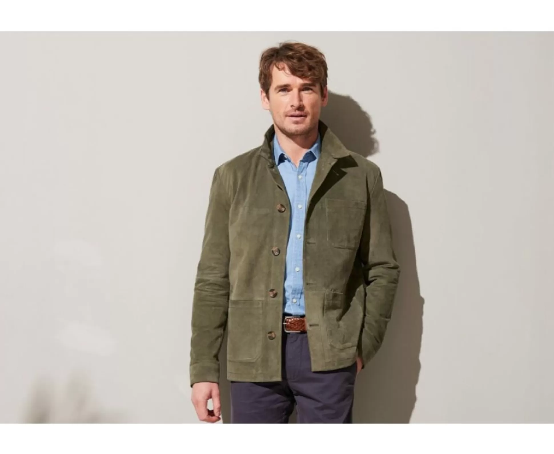 Bexley Blousons & Vestes Cuir*Veste En Cuir Daim Faustin Vert Tilleul